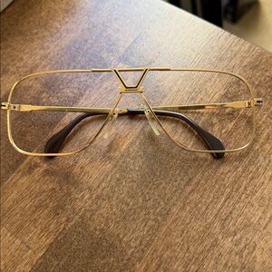 Vintage Cazal MOD 725 Gold Metal Aviator Eyeglass Frames 61/13 Oversized